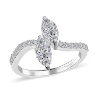 Moissanite Snake Inspired Eternal Love Ring in Platinum Over Sterling Silver 1.35 ctw