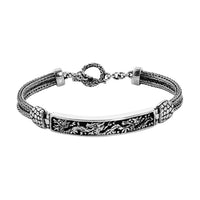 TLV Bali Legacy Sterling Silver Elephant Bracelet (7.25 In) (14.50 g)