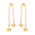 14K YG Over Sterling Silver Star Dangle Earrings (1.60 g) - Sticky add to cart bar