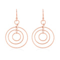 14K RG Over Sterling Silver Inner Circle Dangle Earrings (2.90 g) - Sticky add to cart bar