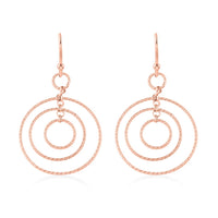 14K RG Over Sterling Silver Inner Circle Dangle Earrings (2.90 g)