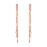 14K RG Over Sterling Silver Fringe Dangle Earrings (1.7 g)