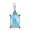 Larimar and Betroka Blue Apatite 2.60 ctw Pendant in Platinum Over Sterling Silver - Sticky add to cart bar