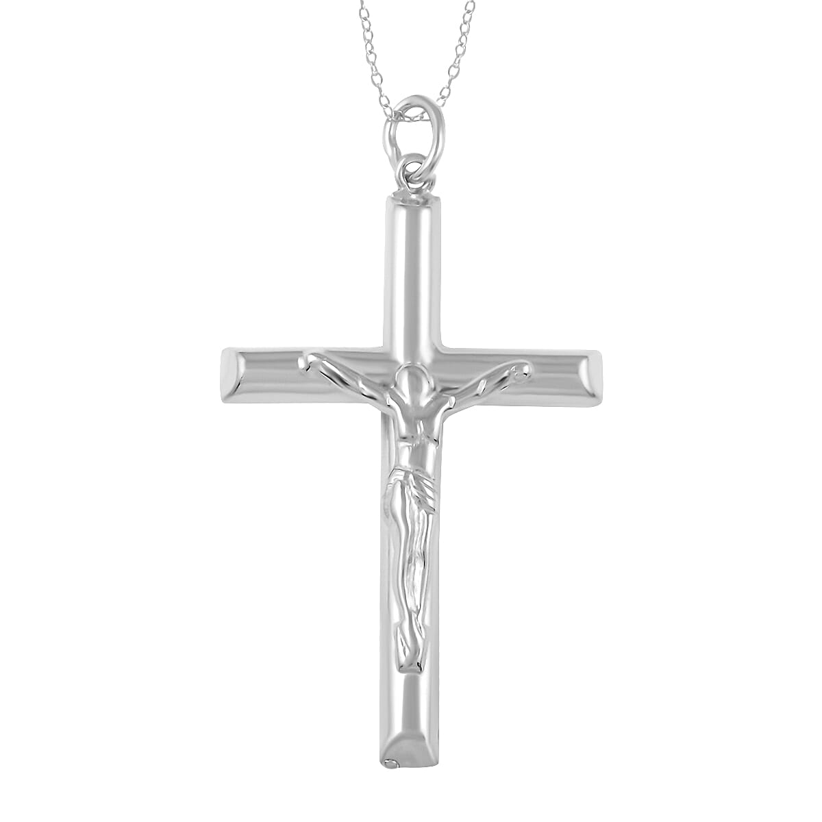 Sterling Silver Crucifix Cross Necklace (18 inches) (3 g)