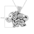Rhodium Over Sterling Silver Mother and Child Elephant Pendant Necklace 18 Inches 1.5 Grams - Sticky add to cart bar