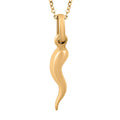 14K Yellow Gold Cornicello Italian Horn Good Luck Pendant Charm Necklace 18 Inches 1.48 Grams - Sticky add to cart bar