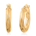 Italian 10K Yellow Gold Twisted Hoop Earrings 0.95 Grams - Sticky add to cart bar