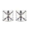 Asscher Cut Moissanite Stud Earrings in Platinum Over Sterling Silver 2.40 ctw (Delivery in 5-7 Business Days) - Sticky add to cart bar