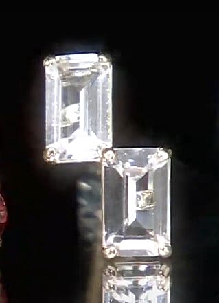 14K Yellow Gold Lab Created White Sapphire Solitaire Stud Earrings 0.75 ctw