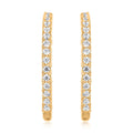 14K Yellow Gold Simulated Diamond Endless Hoop Earrings 0.25 ctw - Sticky add to cart bar