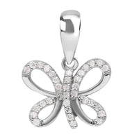 White Diamond 0.15 ctw Pendant in Platinum Over Sterling Silver