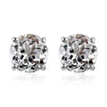 White Topaz Solitaire Stud Earrings in Platinum Over Sterling Silver 5.15 ctw - Sticky add to cart bar