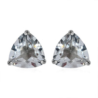 White Topaz Stud Earrings in Platinum Over Sterling Silver 6.25 ctw