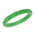 Green Jade Carved Dragon Bangle Bracelet (8.00 In) 282.50 ctw - Sticky add to cart bar
