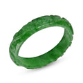Green Jade Carved Flower Bangle Bracelet (7.25 In) 282.50 ctw - Sticky add to cart bar