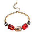 Multi Color Glass Bracelet in Goldtone (7.50-9.00In) - Sticky add to cart bar