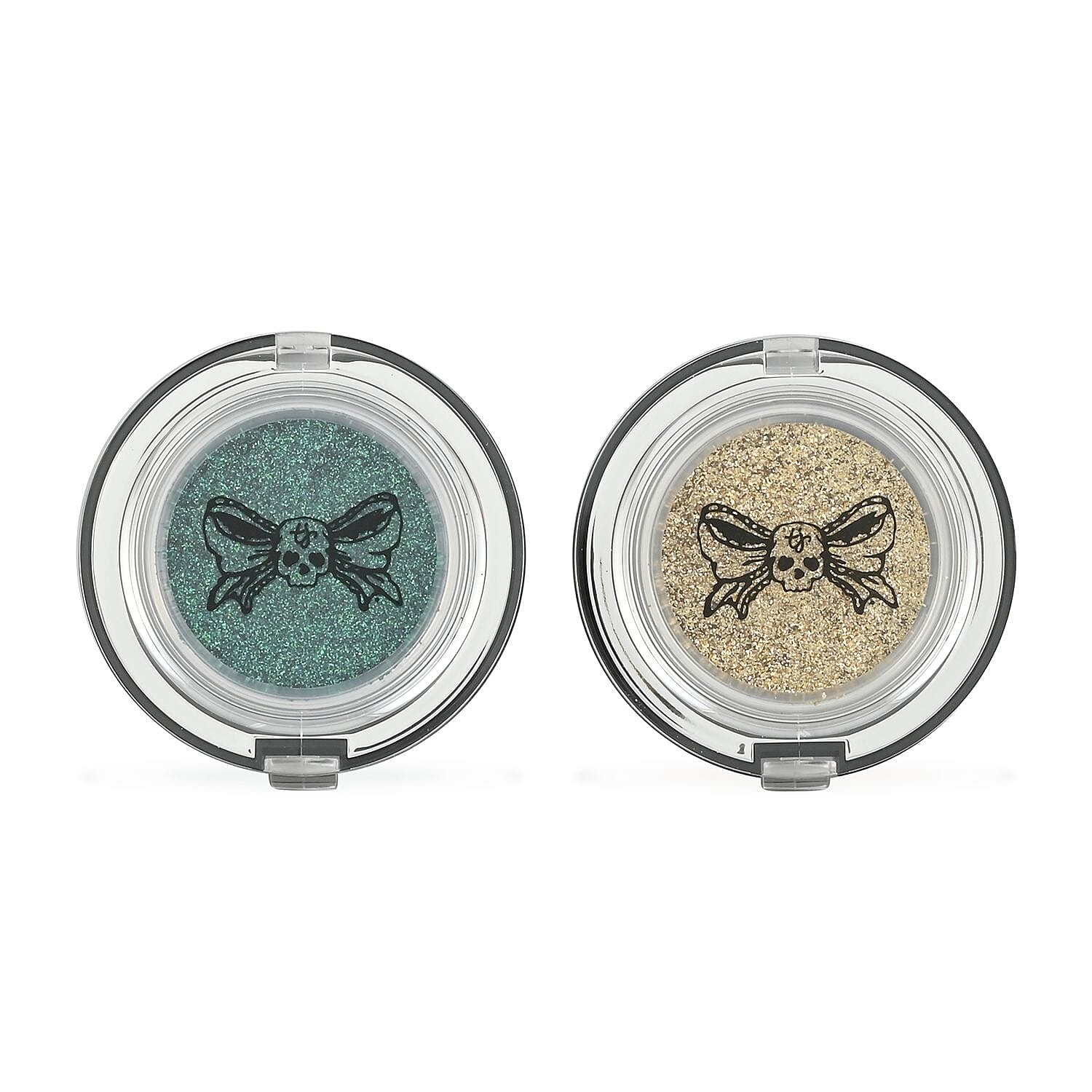 Closeout Tattoo Junkee Set of 2 Hair and Body Glitter-Teal and Golden