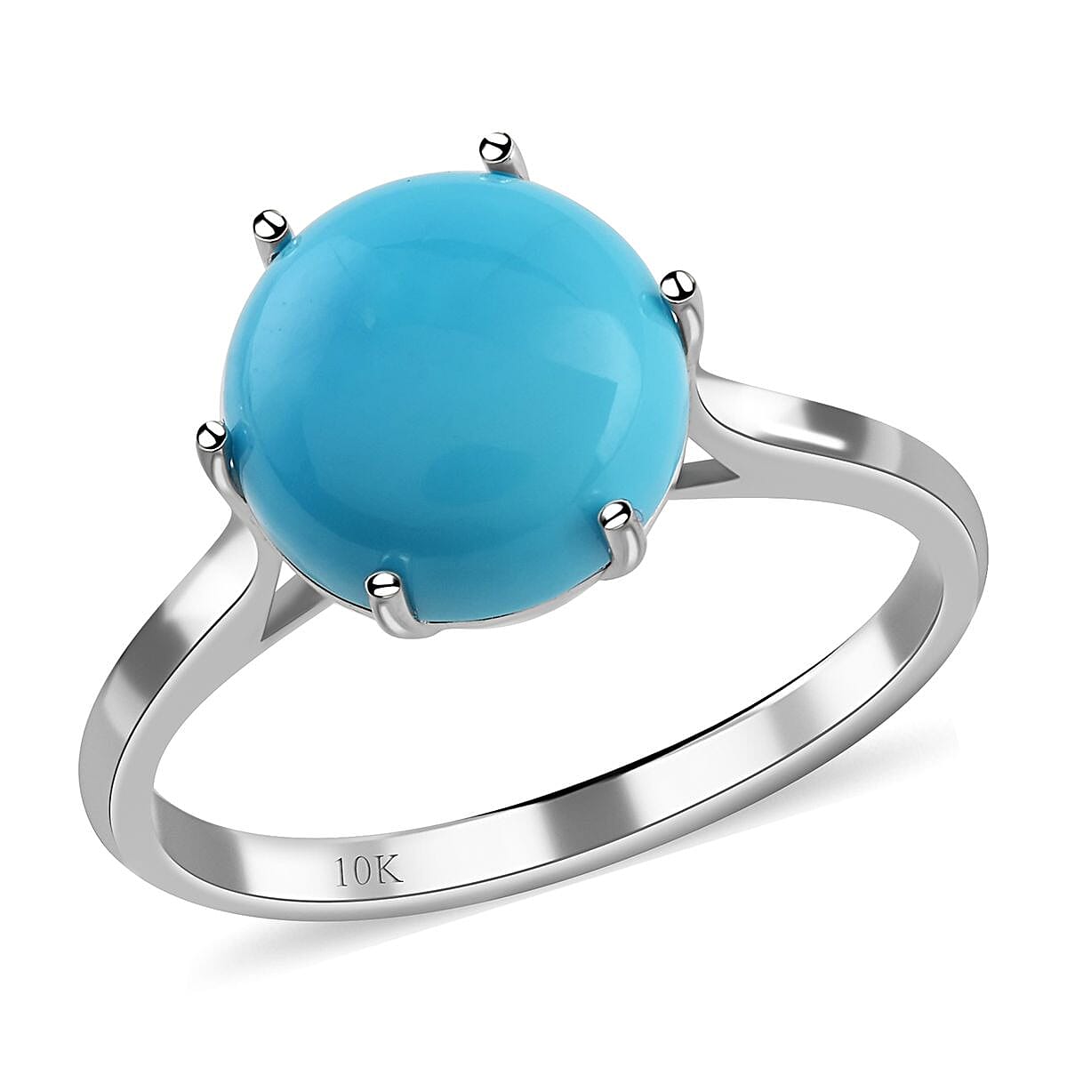 10K White Gold AAA Sleeping Beauty Turquoise Ring , Gold Wt. 2.43 g 3.60 ctw