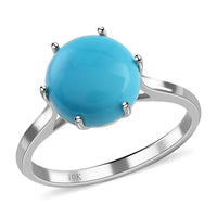 10K White Gold AAA Sleeping Beauty Turquoise Ring , Gold Wt. 2.43 g 3.60 ctw