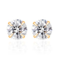 14K Yellow Gold Simulated Diamond Solitaire Stud Earrings 0.35 ctw - Sticky add to cart bar