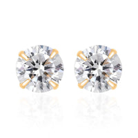 14K Yellow Gold Simulated Diamond Solitaire Stud Earrings 0.35 ctw