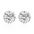 14K Yellow Gold Simulated Diamond Solitaire Stud Earrings 1.60 ctw - Sticky add to cart bar
