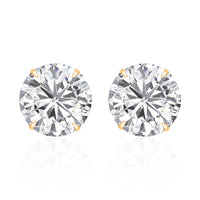 14K Yellow Gold Simulated Diamond Solitaire Stud Earrings 1.60 ctw