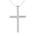 Sterling Silver Diamond Cut Cross Necklace (18 Inches) (2.90 g) - Sticky add to cart bar