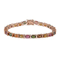 10K Rose Gold Multi-Tourmaline Tennis Bracelet (7.00 In) 14.30 Grams 12.50 ctw - Sticky add to cart bar
