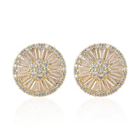 Cubic Zirconia Earring Pure White Stainless Steel 2.10 ctw