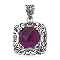 Bali Legacy African Lilac Quartz (Triplet) Pendant in Sterling Silver 11.40 ctw