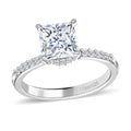 Moissanite Ring in Platinum Over Sterling Silver (Size 10.0) 2.00 ctw - Sticky add to cart bar