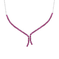 African Ruby 11.61 ctw Necklace in Platinum Over Sterling Silver 18 Inches