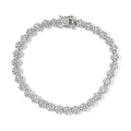 Diamond Floral Bracelet in Platinum Over Sterling Silver (8.00 In) 1.00 ctw - Sticky add to cart bar