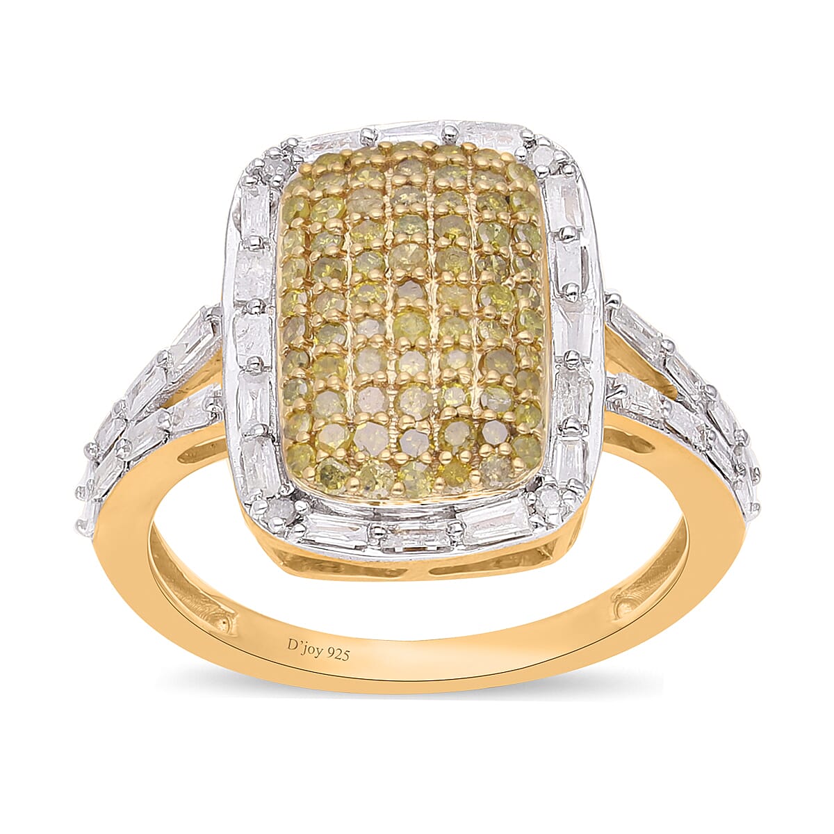 One Time Only Yellow Diamond (IR), Diamond Ring in Vermeil YG Over Sterling Silver 1.00 ctw