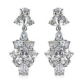 Premium Brazilian Goshenite Dangling Earrings in Platinum Over Sterling Silver 3.80 ctw - Sticky add to cart bar