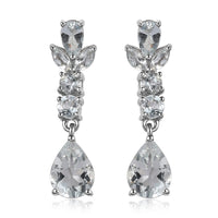 Premium Brazilian Goshenite Dangling Earrings in Platinum Over Sterling Silver 2.75 ctw