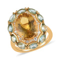 Premium Brazilian Golden Apatite and Multi Gemstone Ring in Vermeil Yellow Gold Over Sterling Silver 8.00 ctw (Delivery in 3-5 Business Days) - Sticky add to cart bar
