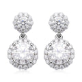 Moissanite Dangle Earrings in Rhodium Over Sterling Silver 2.75 ctw - Sticky add to cart bar