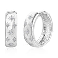 Moissanite Hoop Earrings in Platinum Over Sterling Silver 0.10 ctw - Sticky add to cart bar