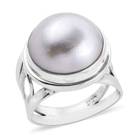 BALI LEGACY White Mabe Pearl Ring in Sterling Silver 7 Grams