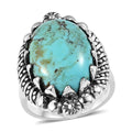 Blue Moon Turquoise Solitaire Ring in Sterling Silver (Size 10.0) 10.25 ctw - Sticky add to cart bar