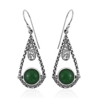 BALI LEGACY Green Jade Earrings in Sterling Silver 4.50 ctw