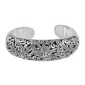 BALI LEGACY Natural White Zircon Bangle Bracelet in Sterling Silver (7.50 In) (63.85 g) 0.40 ctw - Sticky add to cart bar