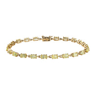 LUXORO 10K Yellow Gold Premium Chrysoberyl Tennis Bracelet (7.25 In) 3 Grams 5.75 ctw