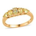 Premium Natural Chrysoberyl 5 Stone Ring in Vermeil Yellow Gold Over Sterling Silver 1.00 ctw - Sticky add to cart bar