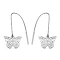 Platinum Over Sterling Silver Angel Dangle Earrings 2.20 Grams - Sticky add to cart bar