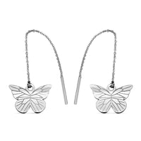 Platinum Over Sterling Silver Angel Dangle Earrings 2.20 Grams