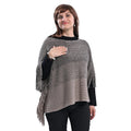 Brown Poncho with Tassel (Acrylic, One Size Fits Most, 20"x35+5") - Sticky add to cart bar