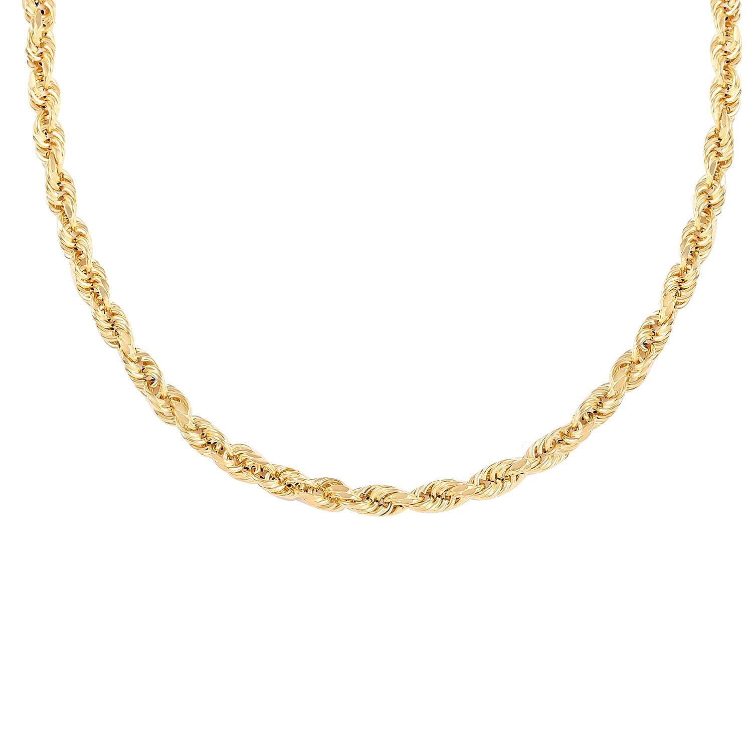 10K Yellow Gold 5mm Rope Chain Necklace 24 Inches 13.8 Grams
